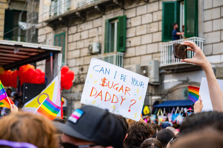 Some participants in Gay Pride every year brings together thousands of gay people and not to claim the rights to sexual freedom and against homophobia.のeditorial素材