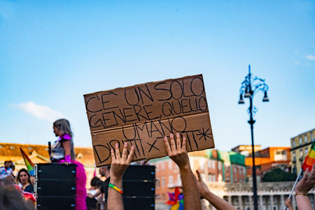 Some participants in Gay Pride every year brings together thousands of gay people and not to claim the rights to sexual freedom and against homophobia.のeditorial素材