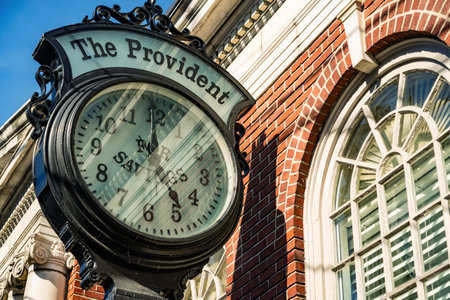 The historical Mill in Amesbury MA, with his clock at The Providentのeditorial素材
