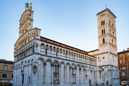Lucca, Italy, the Cathedral of Saint Michele, gothic style Italyの写真素材
