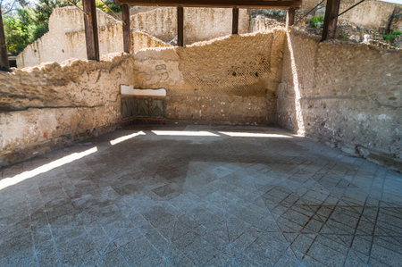 Glimpse of the imperial villa of Pollione in the Archaeological Park of Posillipoの写真素材
