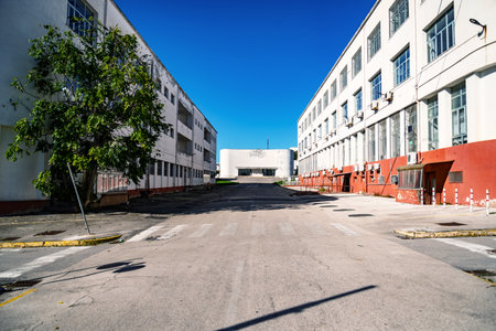Abandoned buildings of the former NATO base in Bagnoli Naples, Italy
