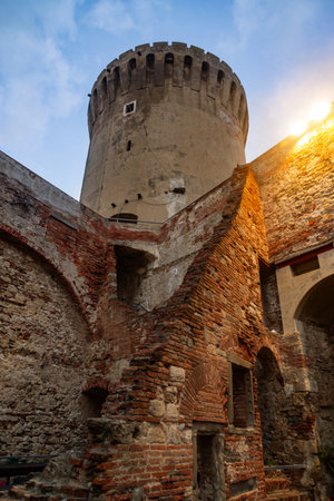the Fortezza Vecchia (Old Fortress). part of the fortification system in Livorno, Tuscanyの写真素材