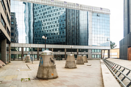 Details of business center Centro Direzionale in Naples, Italyの写真素材