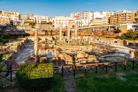 Ancient roman temple built in the 1st century AD. The Temple is in the middle and around it was the...