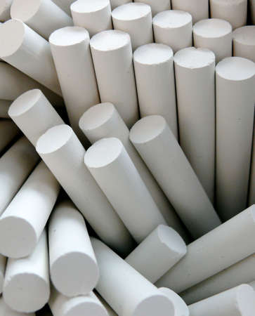 a close-up on a box of chalkの写真素材