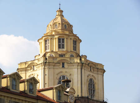 the cupola of the church of san lorenzo, one of the landmarks of torino, italyの写真素材