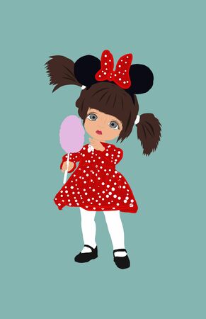 Little Girl with Cotton Candyの写真素材