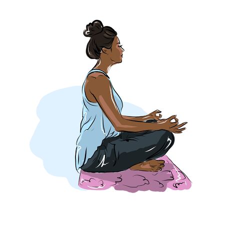 The Young Woman doing Yogaの写真素材