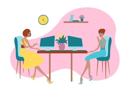 The Working Women at the Home Officeのイラスト素材