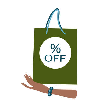 Shopping bag with a percent offの写真素材