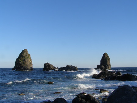 Cliffs on Sicily coastの写真素材