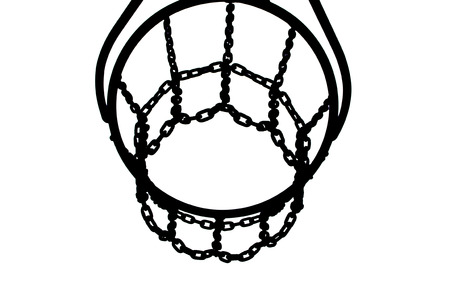 Basketball ring and basket silhouetteの写真素材