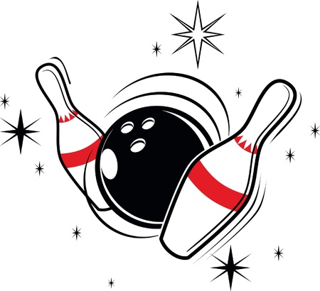 Vector illustration of bowling itemsのイラスト素材