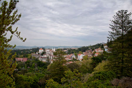 View of Sintra from the hillの写真素材