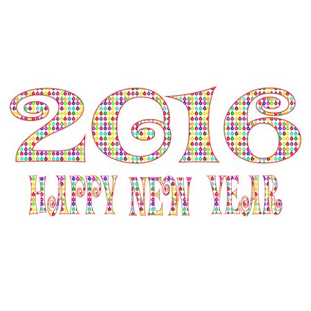Happy new year 2016 over the white backgroundのイラスト素材