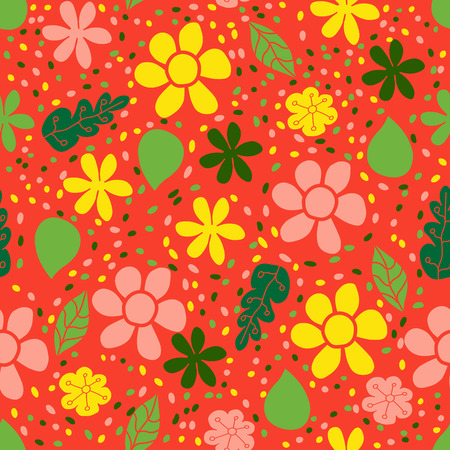 Seamless floral pattern. Simple background for creating card, invitation, wedding, wallpaper and textile. Bright illustration.のイラスト素材