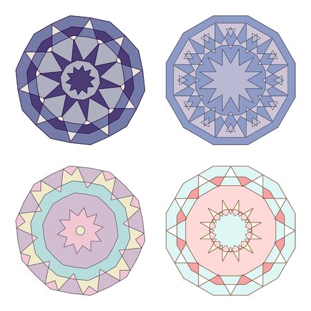 Collection of vector design templates and patterns. Abstract round icons. Set of creative circular symbols isolated on white backgroundのイラスト素材