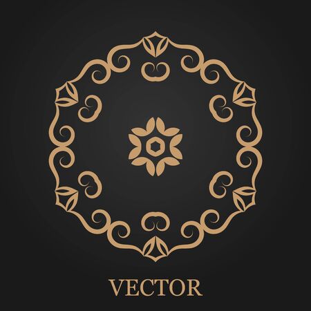 Design template, creative monogram, abstract round emblem, mono line decorative icon, vector illustration.のイラスト素材