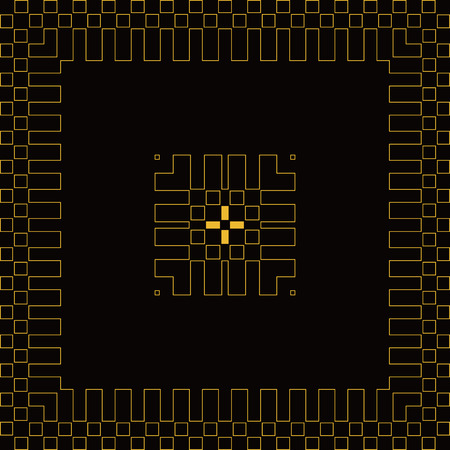 Vector square design template. Golden decorative frame. Creative intricate background.のイラスト素材