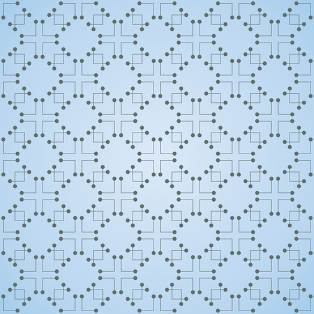 Vector background with seamless pattern decorated with lines and dots in blue color. Modern design templateのイラスト素材