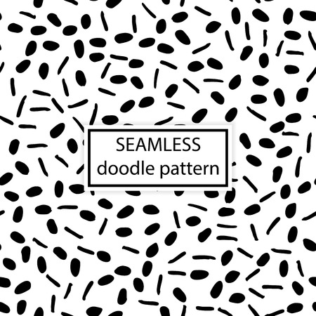 Vector seamless pattern. Hand drawn,doodle,ink, grunge background. Black and white simple design template.のイラスト素材