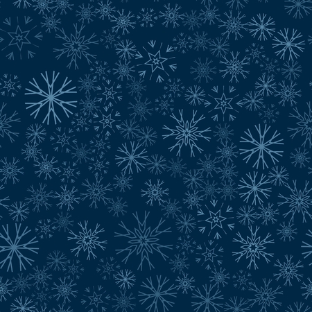 Pattern with abstract snowflakesのイラスト素材