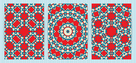 Cards with geometric ethnic design.