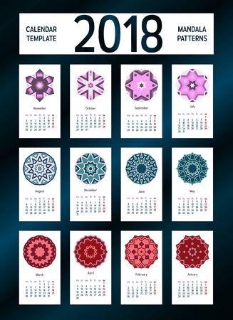 2018 year calendar template.のイラスト素材