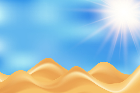 Desert scene with sand and sun vector illustrationのイラスト素材