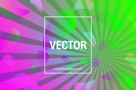 Vector colorful background with dynamic shapes and rays in trendy colors.のイラスト素材