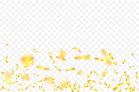 Golden confetti on transparent background. Vector illustration.のイラスト素材