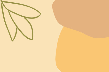 Collage illustration with botanical elements, hand drawn illustration with abstract shapes in summer colors.のイラスト素材