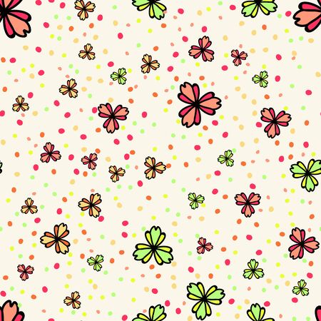 Floral seamless pattern with abstract falling flowers.のイラスト素材