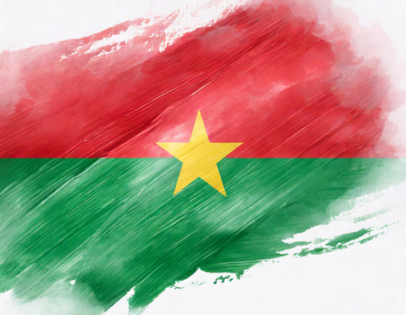 Grunge Burkina Faso flag. National flag of Burkina Fasoの素材