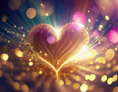 heart on bokeh background, valentine's day backgroundの素材