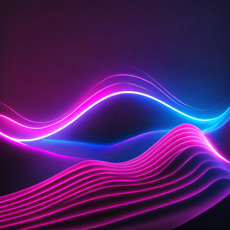Abstract glowing lines, futuristic wavy background. Vector illustration eps10の素材