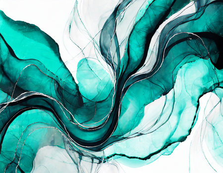 Abstract blue watercolor background. Acrylic painting. Alcohol ink.の素材