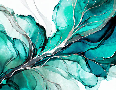 Abstract hand painted background, blue, turquoise and white colorsの素材