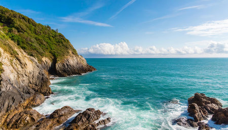 Beautiful seascape view of Phuket, Thailand in a summer dayの素材