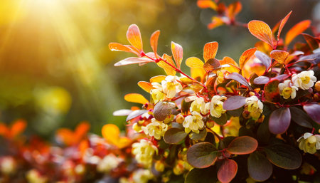 Berberis vulgaris or European barberry or simply barberry, is a shrub in the genus Berberis native to Europe and Asia.の素材