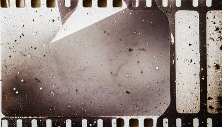 Old film strip with space for your text or image. Toned.の素材