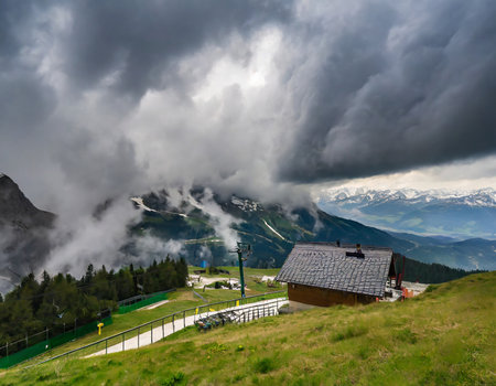 Mountain landscape in the Alpstein massif, Switzerland.の素材