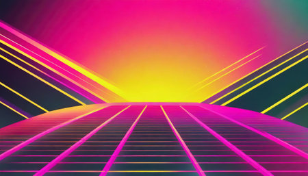 Futuristic technology abstract background with glowing lines. Vector illustration.の素材