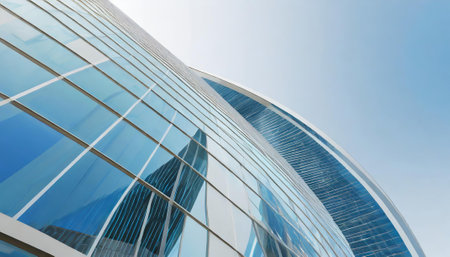 Modern office building. Business background of skyscrapers in business districtの素材