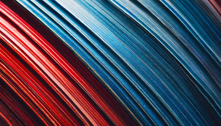 abstract background of colored strips of paper in blue and red colorsの素材