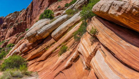 Beautiful sandstone formations in Capitol Reef National Park, United Statesの素材
