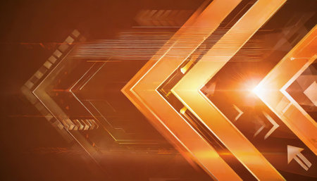 Abstract orange background with arrows and space for text. 3d renderingの素材
