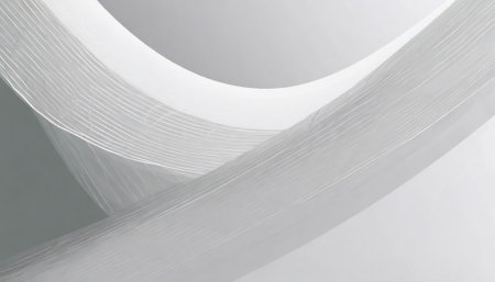 Abstract architecture background. White curved curved line in a modern interior.の素材