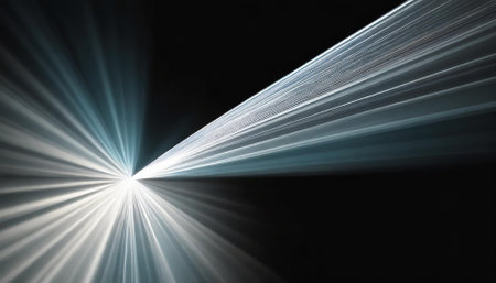 Abstract rays of light from the central point of view. Light from the central point of view.の素材